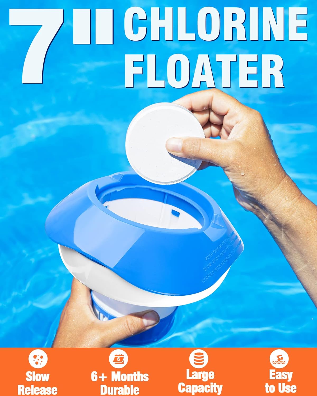 Floating Pool Chemical Feeder - Chlorine Dispenser for Above Ground Pools