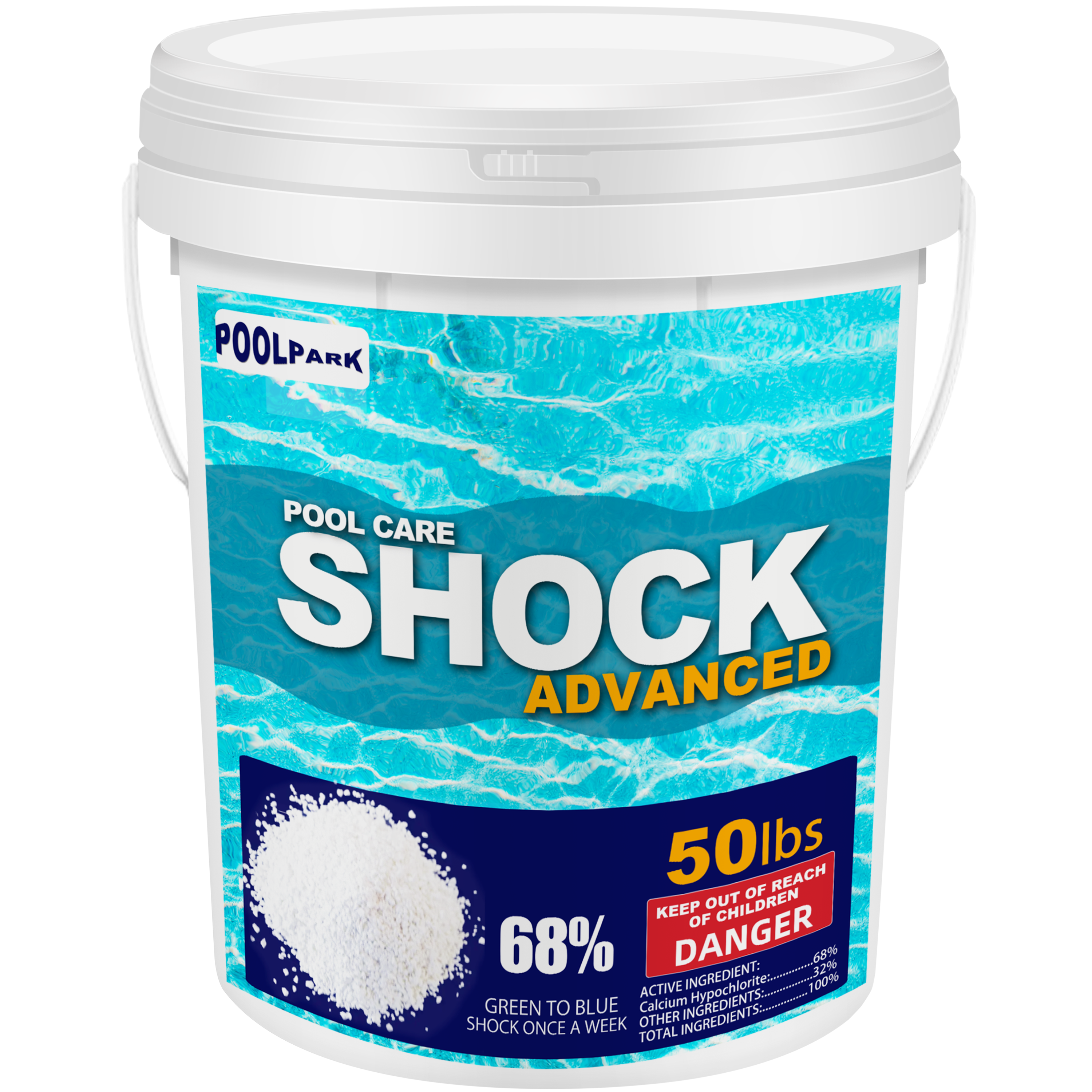 Pool Shock, 50 lbs 65% Available Chlorine, Swimming Pool Shock