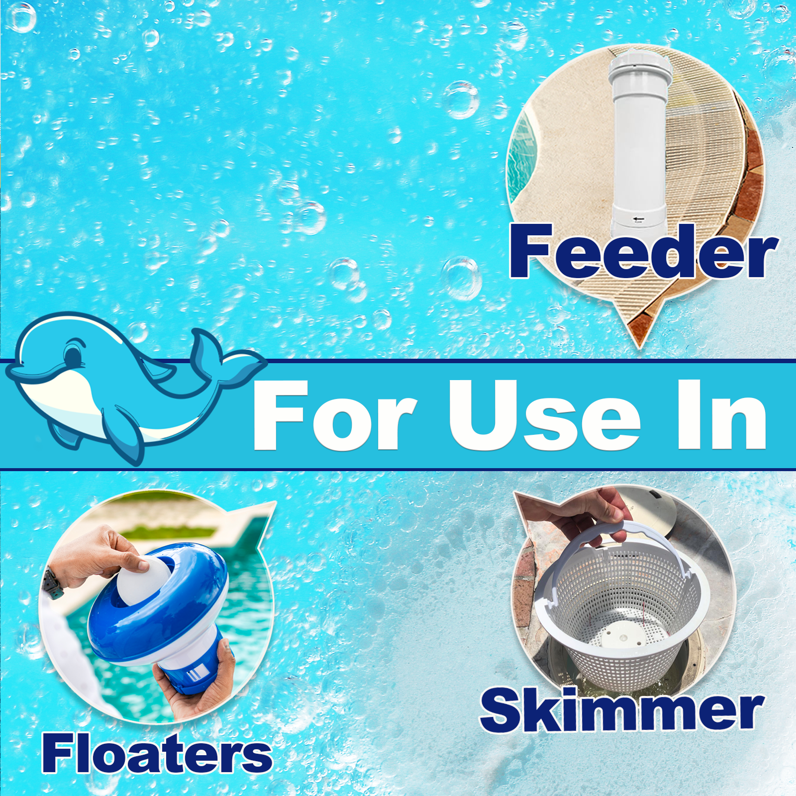 50 lbs 3 Inch Stabilized Chlorine Tablets for Sanitizing Swimming Pools