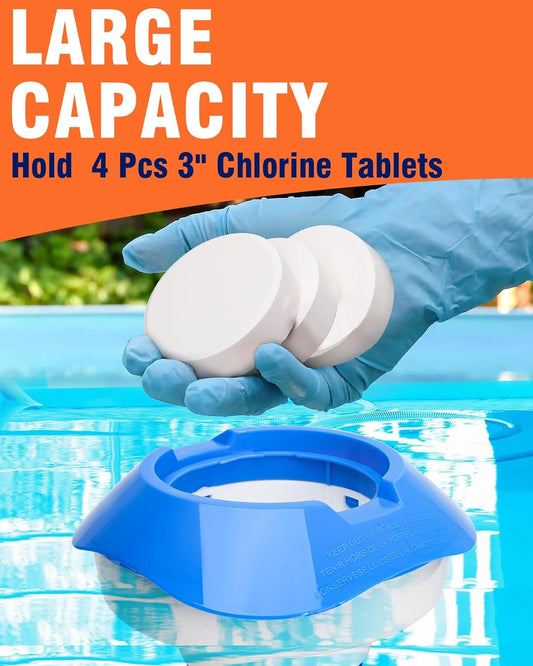 Floating Pool Chemical Feeder - Chlorine Dispenser for Above Ground Pools