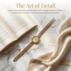Watches for Women Vintage Bracelet Roman Dial Rectangular Case Gold Watch Waterproof with Tools