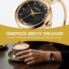 Women's Gold Dainty Bangle Watch Small Vintage Bracelet, Easy Read Numeral Dial Waterproof