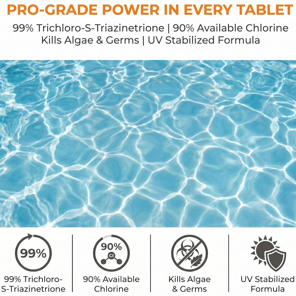 50 Pounds 3 Inch Stabilized Chlorine Tablets for Sanitizing Swimming Pools
