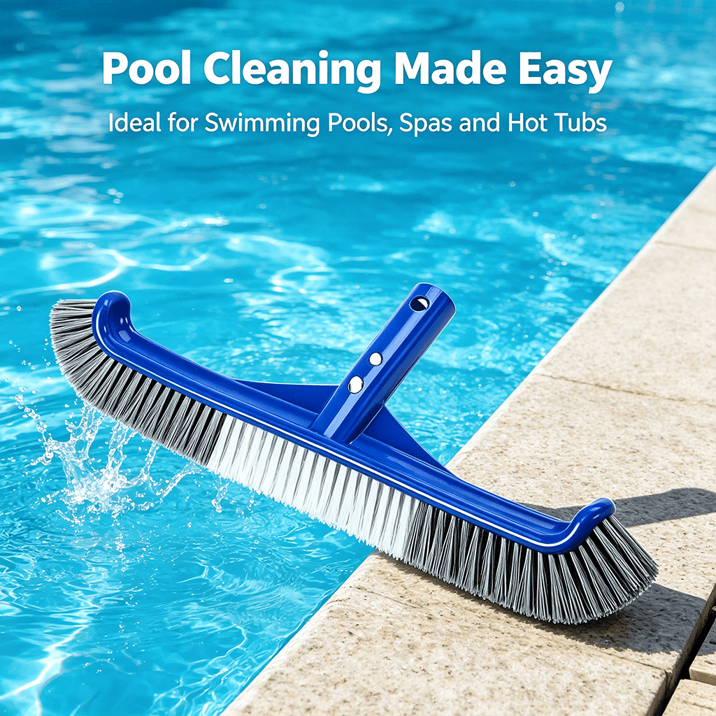 Pool Brush for Cleaning Walls & Floors - Heavy Duty Swimming Pool Scrub Brush