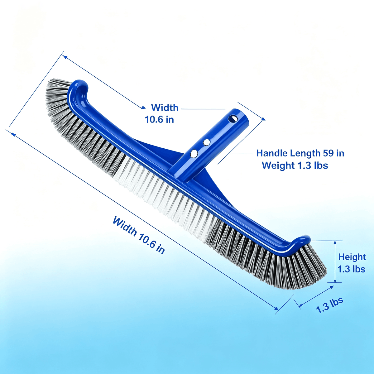 Pool Brush for Cleaning Walls & Floors - Heavy Duty Swimming Pool Scrub Brush